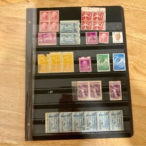 Vintage Stamp Collection Page Ephemera